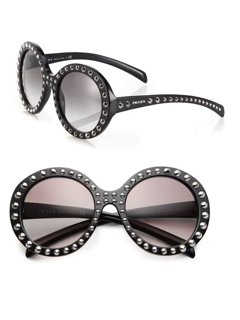 prada round frame glasses|prada rectangular sunglasses.